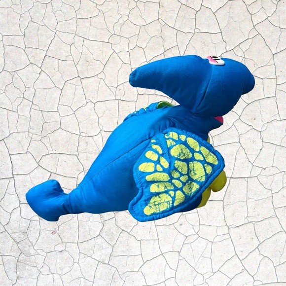 Fisher-Price 1992‎ Puffalump Turtle Plush Blue Yellow Sea Turtle w/ Squeaker - Picture 6 of 9